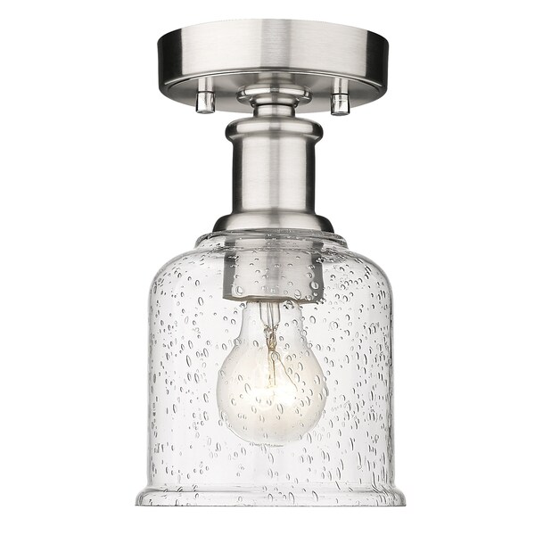 Z-Lite Bryant 1 Light Flush Mount, Brushed Nickel And Clear Seedy 734F1-BN - main